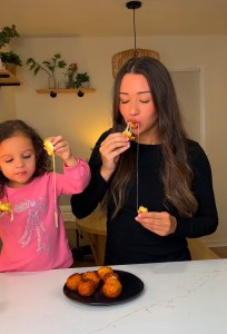 crispy cheesy platano balls stuffed fried plantain
