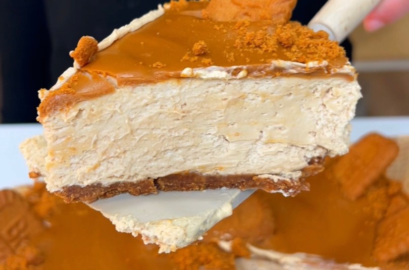 Lotus Biscoff No Bake Cheesecake Slice